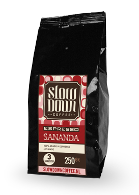 Espresso Sananda – Donkergebrande Koffiebonen (250g)